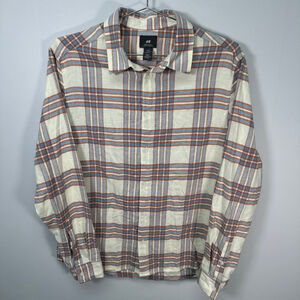 H&M Cream Baby Blue Soft Flannel Long Sleeve Medium